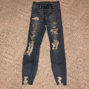 American Eagle skinny jeans with distressing